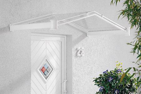 Aluminium Vordach von Tebau Weiß